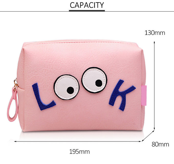 L19.5*D8*H13 Cm Red Cartoon Printed PU Cosmetic Bag