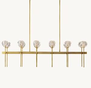 China Customizable 110-240V Boule Cristal Double Linear Chandelier 60'' wholesale