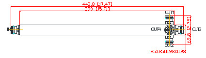 350/380-6000MHz 4.3-10 Female Power Splitter For Indoor