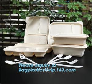 China Take Away Fast Food, Compartment Packing Box, Containers, Starch Biodegradable, Environmental Lunch Meal Box wholesale
