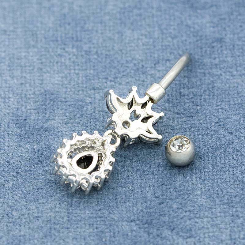 Clear Zircons Body Piercings Jewellery 14G Diamond Belly Ring