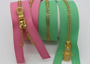 China Colorful Women Brass Metal Dress Zips Length Customized For Garments / Wallet wholesale