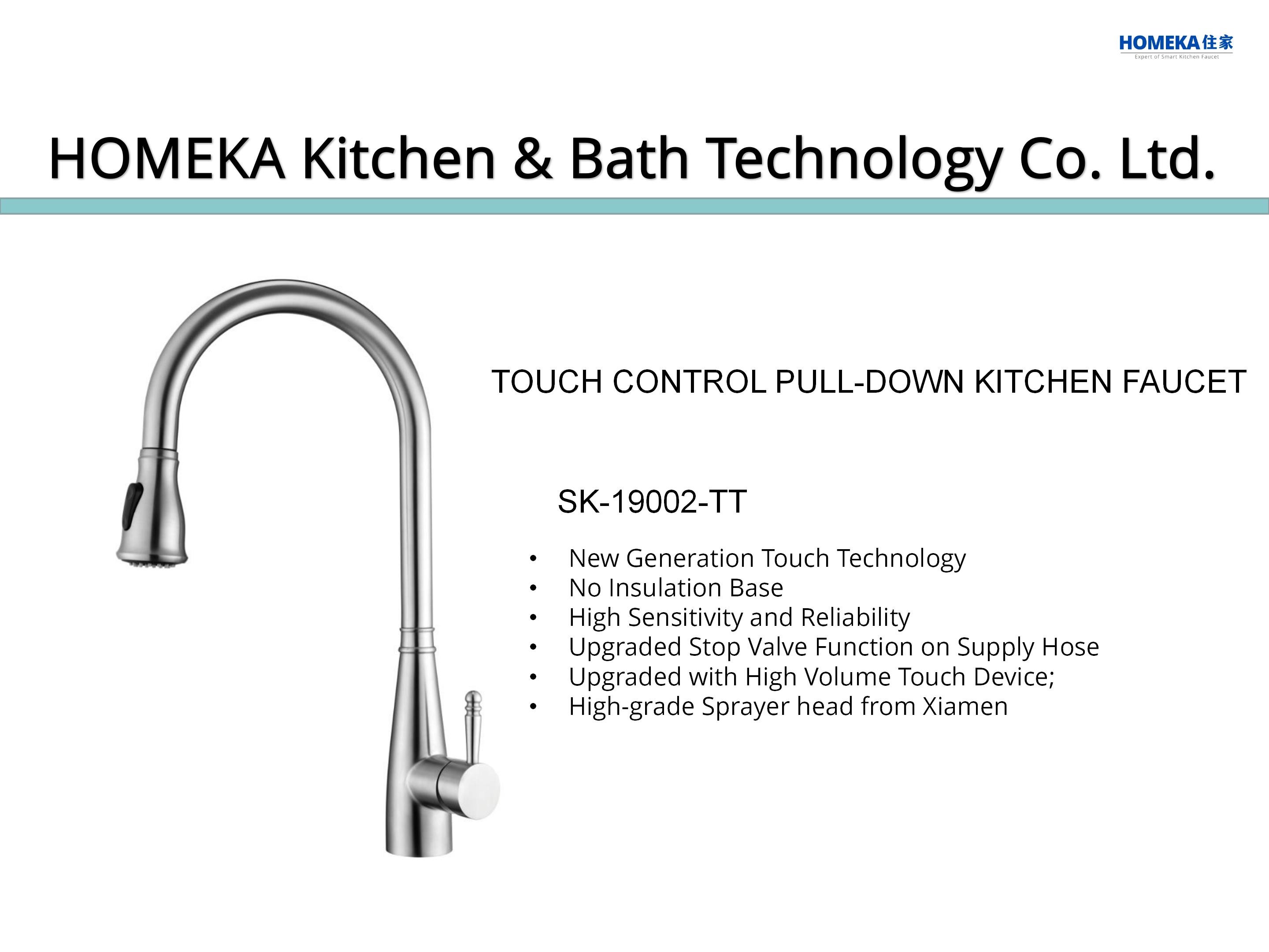 Retractable Touch Control Smart Kitchen Faucet Sus304 With Ceramic Drip Free Cartridge