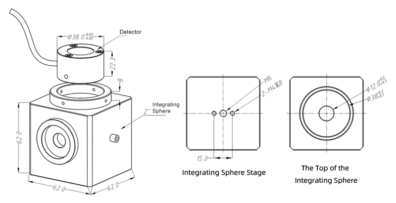 0.5Kg InGaAs Integrating Sphere Power Detector 800-1650nm 1uW 2W YIXIST YPM-8205-06-U