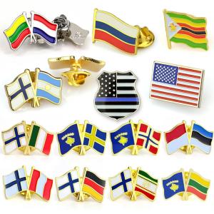 China Soft Enamel Metal Pin Badges Custom Country Flag Pin Badge wholesale