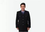 Single Breasted Security Guard Uniform , Long Sleeve Black Security Jacket For