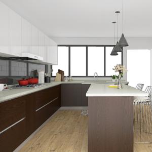 China MDF Doors Wood Pantry Modern Kitchen Cabinet Paticle Board Carcass wholesale