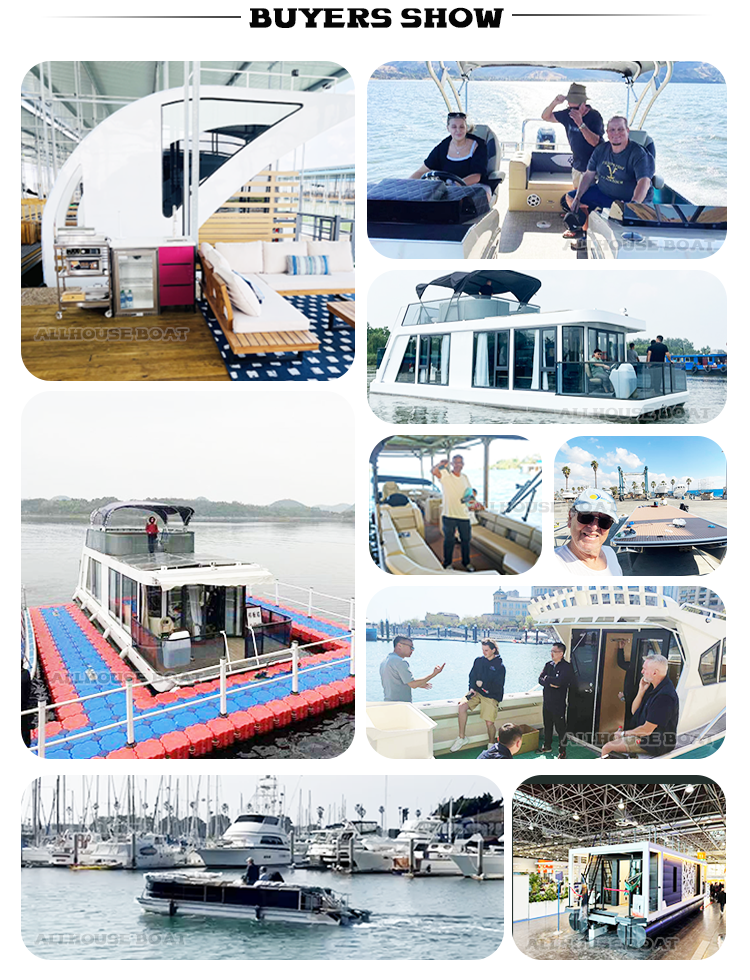 Water Sunbathing Aluminum Boat House 16 People With Kitchen Bathroom Bedroom