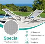 Outdoor Folding Beach Sling Chairs Set, Aluminum Patio Lounge Chair, Portable