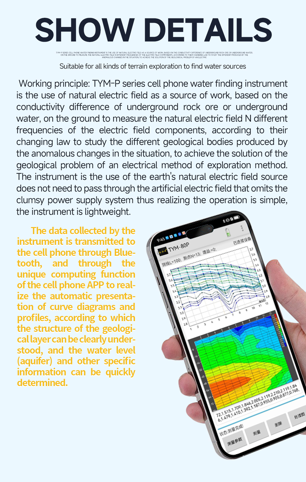 TYM P Series Auto Mapping Borehole Water Detection Machine Mobile Underground Water Detector