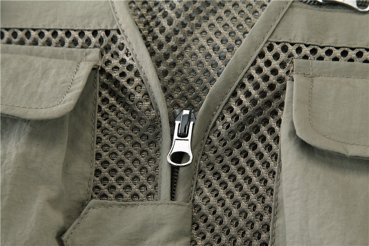 Summer Designer Casual Biker Multi-pocket Mesh Utility Breathable Sleeveless Fishing Plus Size Men's Vests & Waistcoats