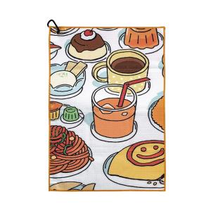 China Printed microfiber waffle pattern tour golf club cleaning towel custom logo sublimation golf towel wholesale