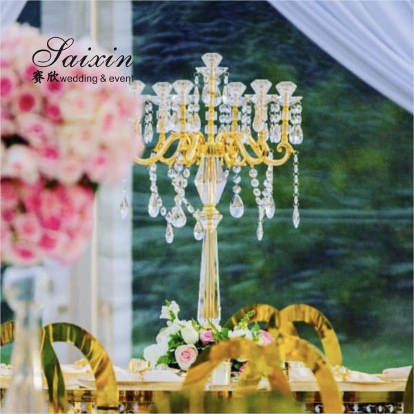 ZT-303B manufacturer wholesale 7 arms golden candelabras weddings table