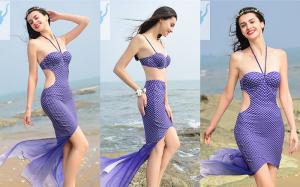 China Sleeveless Ladies Mermaid Swimsuit Mermaid Tail Style Good Sun Protection wholesale