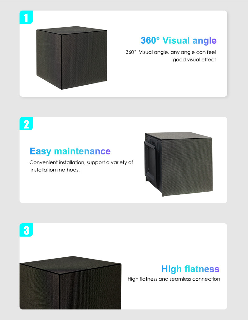 Outdoor Waterproof Advertising Led Cube Screen , P2.5 Pixel Led Cube Display