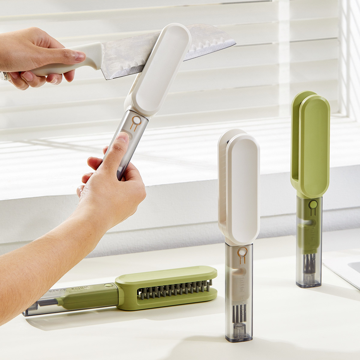 2024 New Design Four In One Multifunctional Kitchen Knife Cleaner Brush