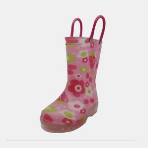 China Wearproof 35EU Kids Light Up Rain Boots With Double Handles wholesale