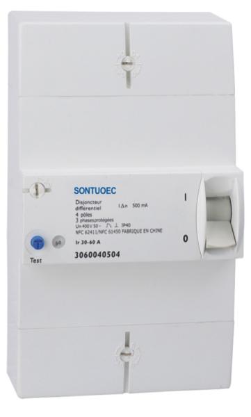 4 Pole ELCB Earth Leakage Circuit Breaker , 300mA ,500mA ELCB 3 phase 440V up
