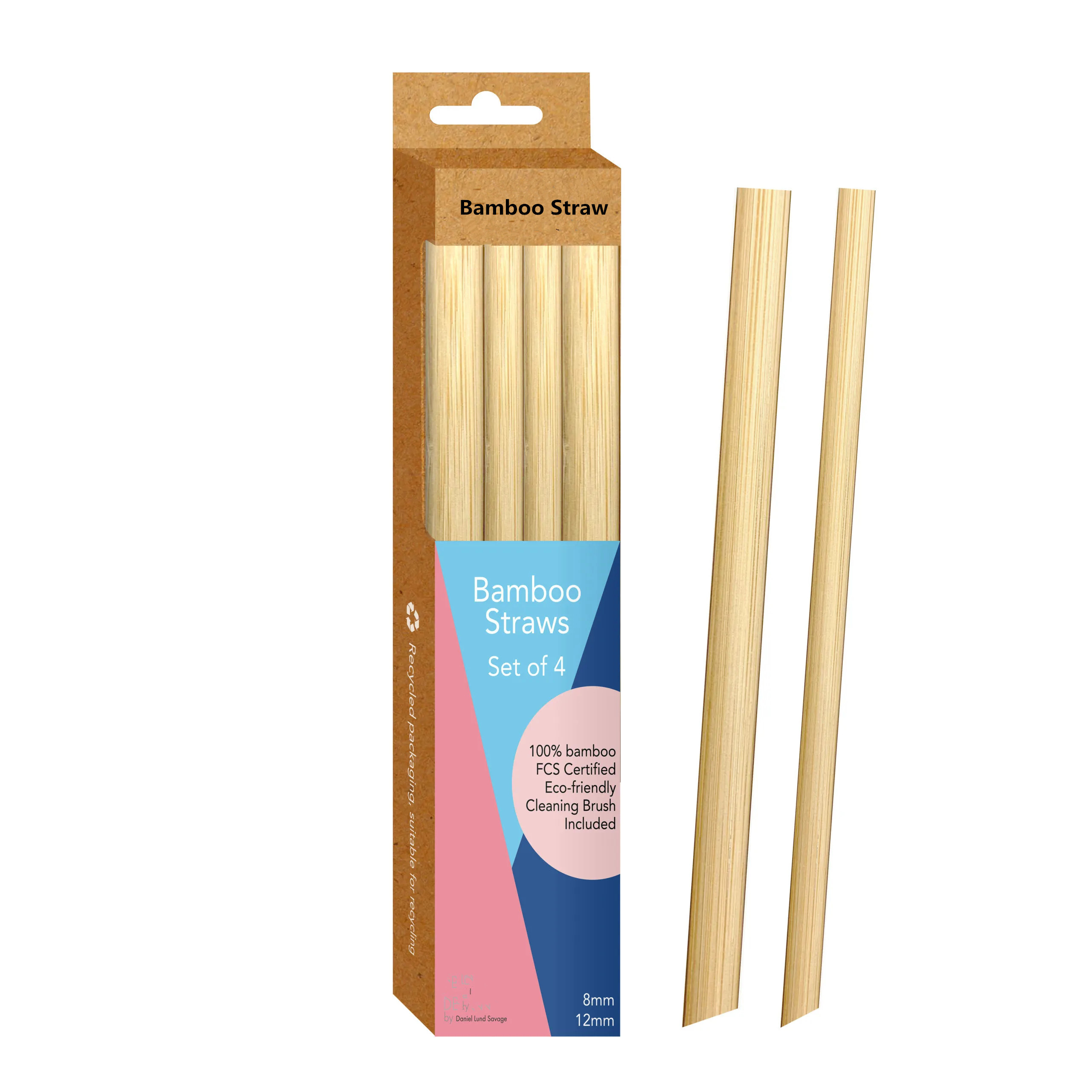 15cm Reusable Bulk Bamboo Drinking Straws Compostable Smoothie Straws For Juices