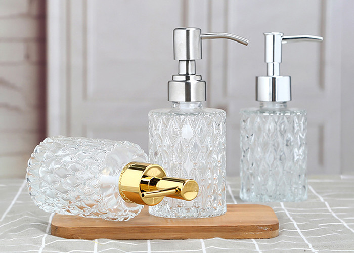 Bathroom Liquid Soap Bottle Lead Free Lotion Pump Bottle Custom Capacity