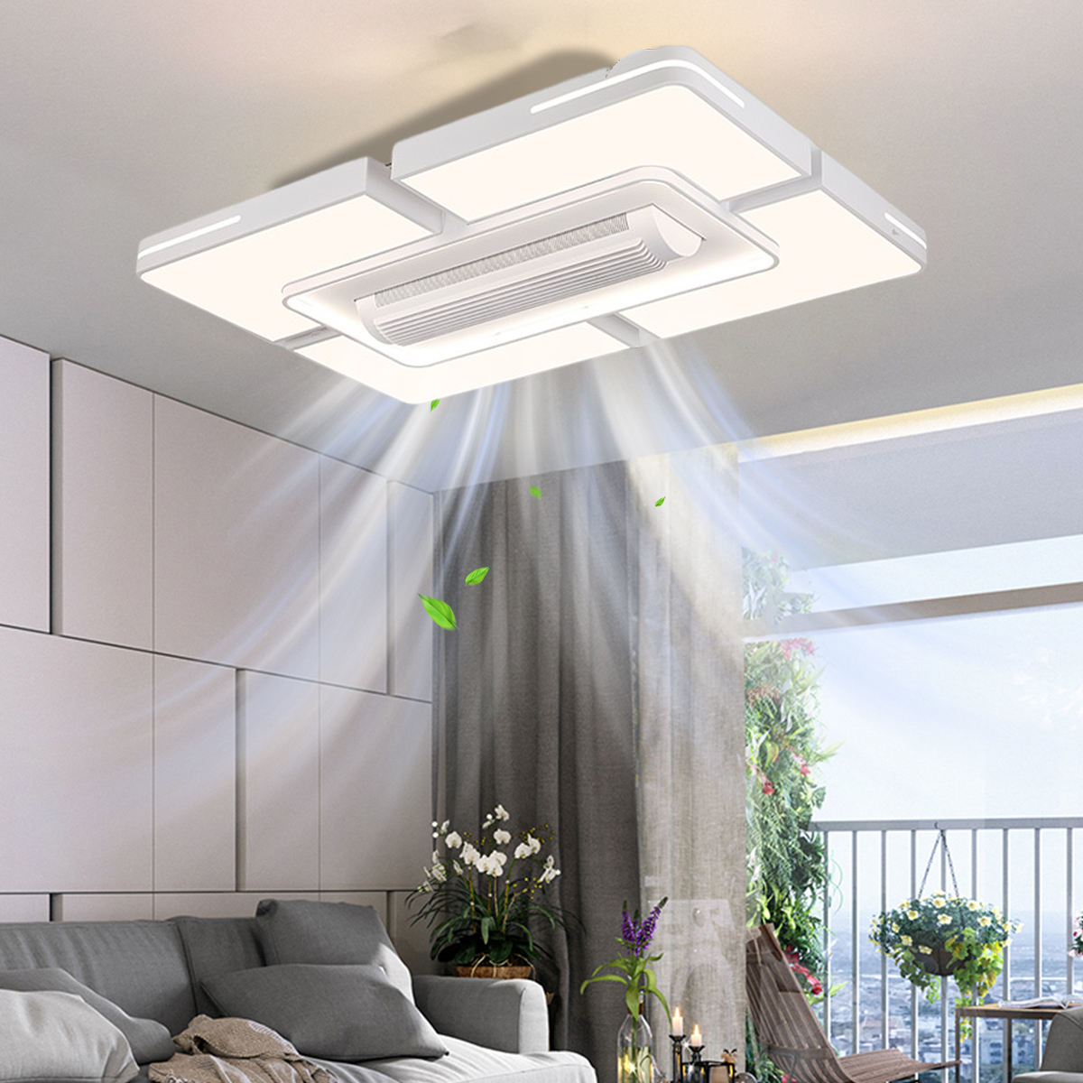 Modern Luxury Ceiling Fans Light , Smart LED Ceiling Fan With Remote Control