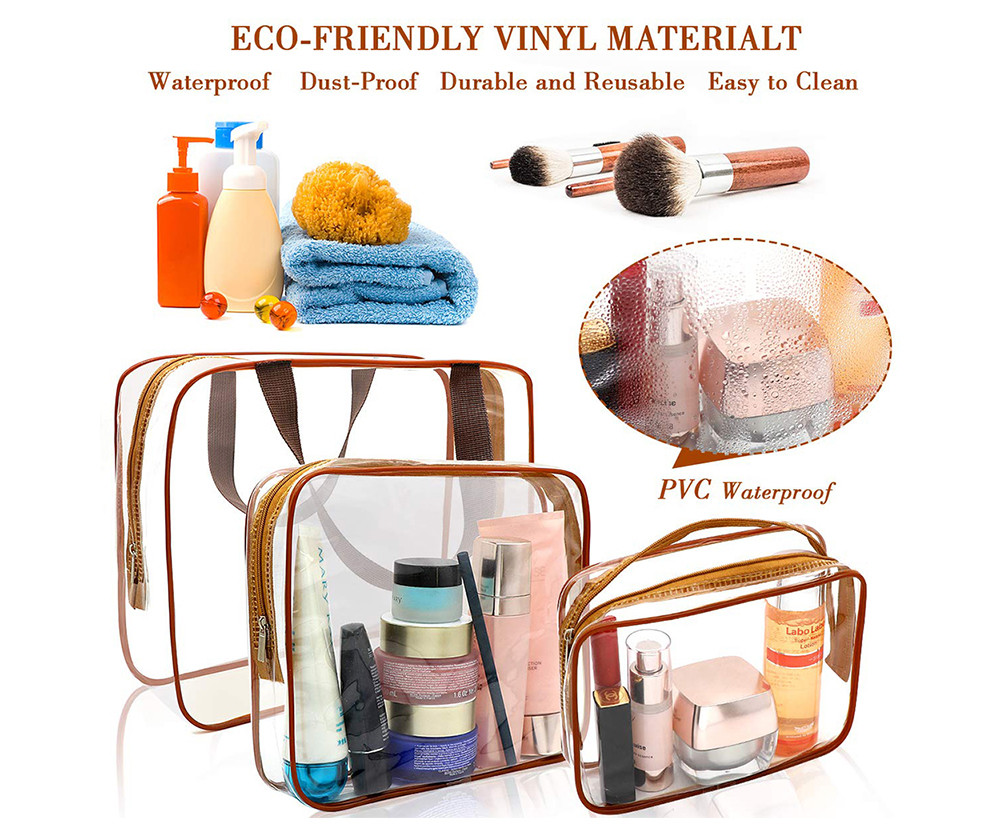 6pcs Zipper Closure Portable Waterproof Cosmetic Bags For Travel
