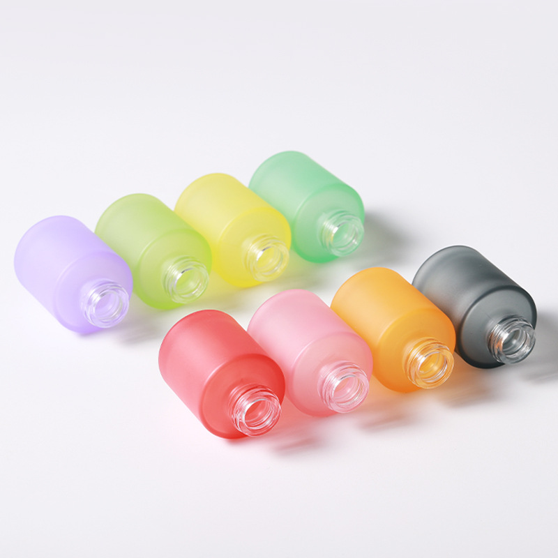 1oz Cylinder Flat Shoulder Frosted Dropper Essential Oil Bottle for Other Cosmetic within Glass Material