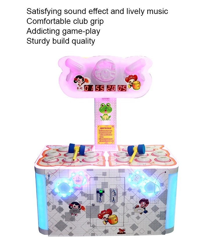 Crazy Frog Hitting Hammer Coin Gambling Machine , Children Tabletop Game Machine