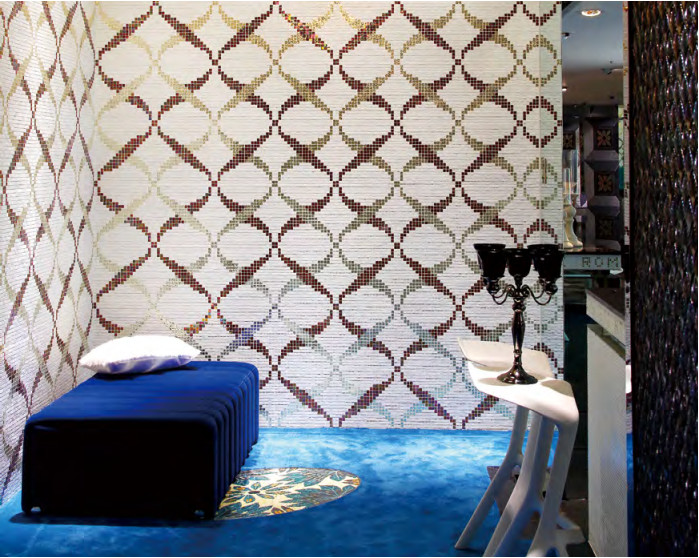 Recycled glass mosaic living room building mosaic designs