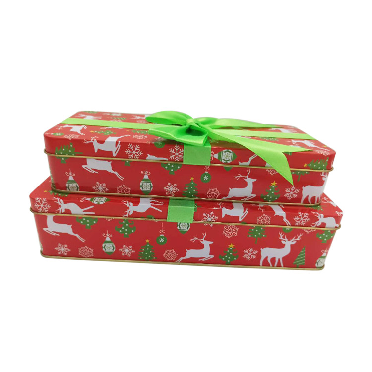 Christmas Holiday Gift Biscuit Tin Can Metal Tinplate Cans With Lid