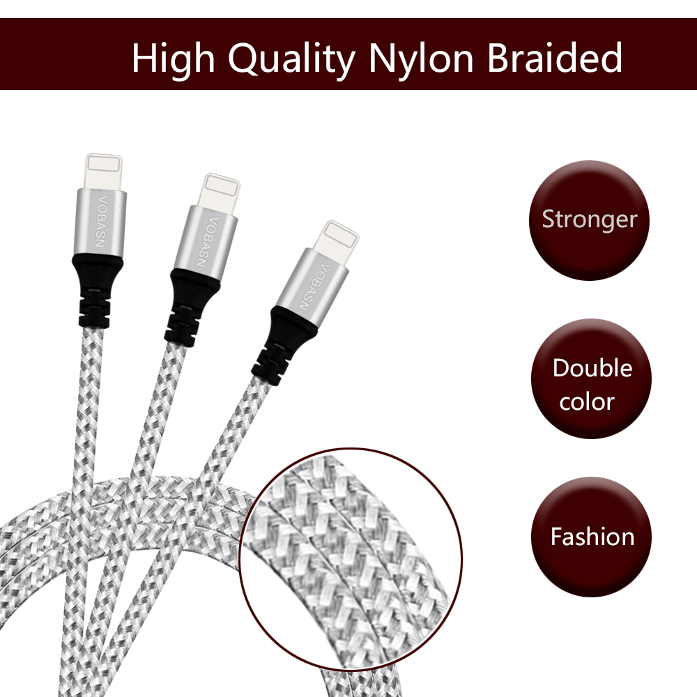 2.0 A Apple Lightning To USB Cable for iPad Air iPad Mini Braided Fabric Durable