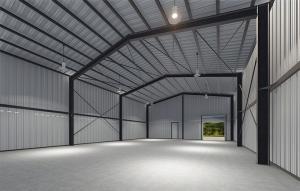 China Prefabricated Steel Frame Warehouse Construction Large Metal Sheds Workshops Custom wholesale