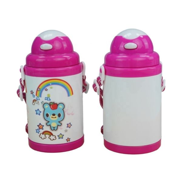 Diy Custom Blank Sublimation Flip Top Water Bottle For Kids Straw Drink Children Bottle
