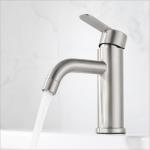 SUS304 Stainless Steel Single Hole Single Handle Basin Mixer In Matte Black SN