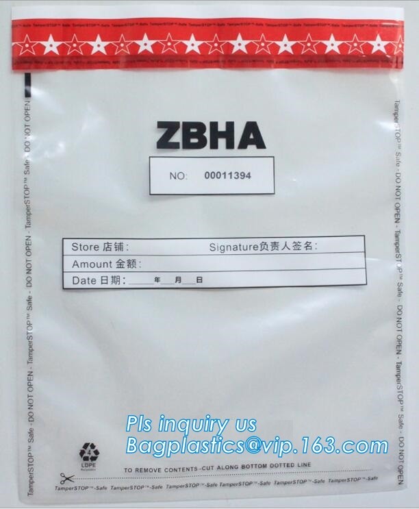 security deposit bags bank deposit bags cash deposit bags, general bank plastic deposit bags supply, Coin and Bank Note