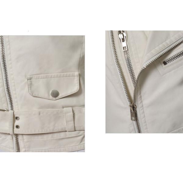 Red Waterproof Side Zipper Mens Leather Biker Vest For Winter Trendy Design