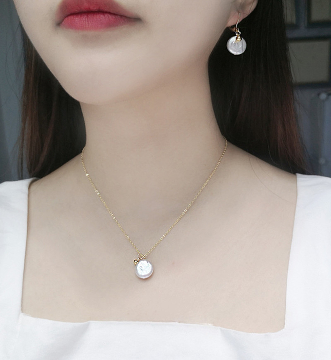 High Quality White Freshwater Pearl Necklace Jewelry Natural Pearl necklace jewelry set Pearl Chain Necklace For Women