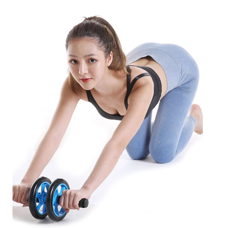 Body Building Gym Workout Nutrilite Abdomen Round Ab Wheel Roller Set