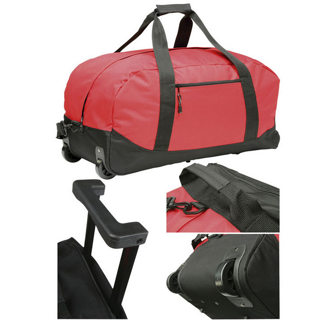 High Density Wheeled Duffle Bag Luggage , Rolling Duffle Bag With Shoulder Strap