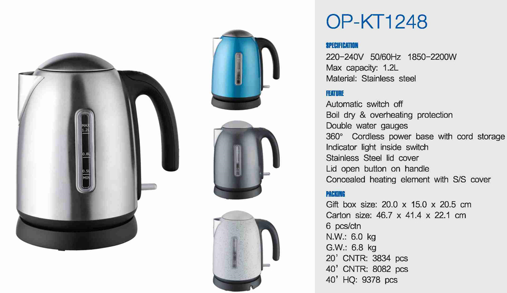 Electric Stainless Steel Kettle Portable Cordless Electric Kettle NO Private Mold