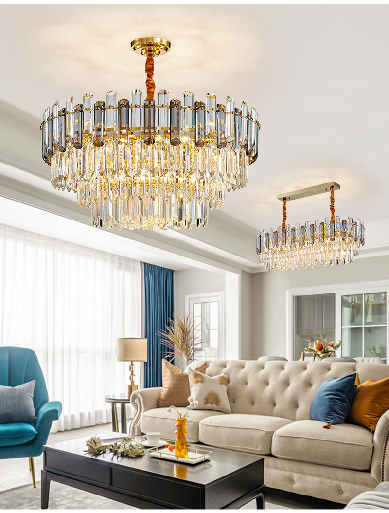 Creative Led Chandelier For Live Room Luxury Crystal Lamp gold light fixtures(WH-CY-205)