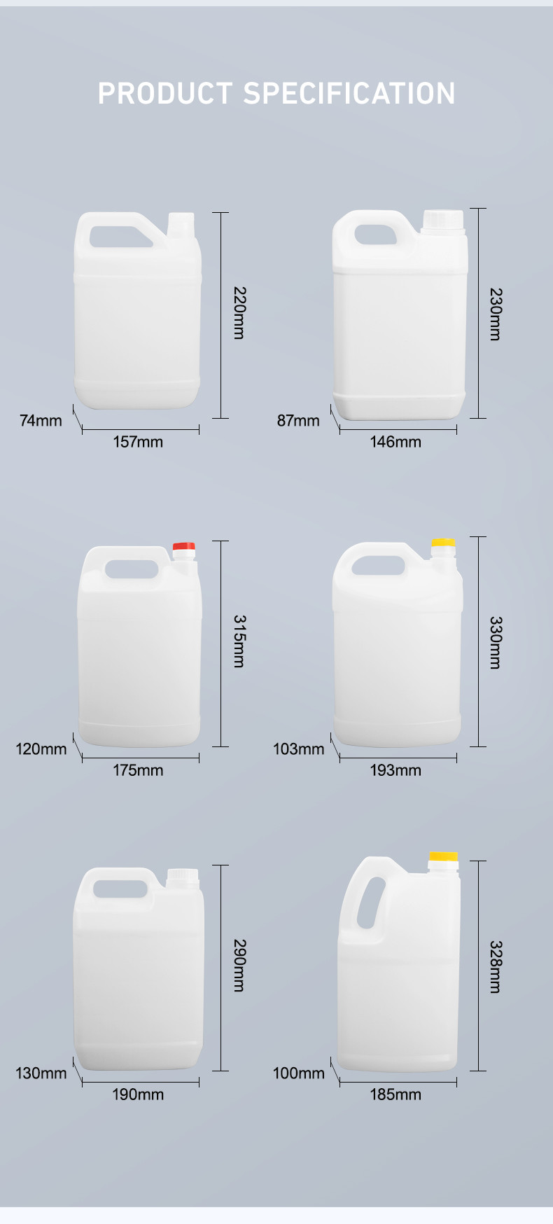 1600ml 2000ml 4300ml 5000ml 6000ml Food Grade Plastic Pe Water Bottle Empty Milk Bottle With Handle