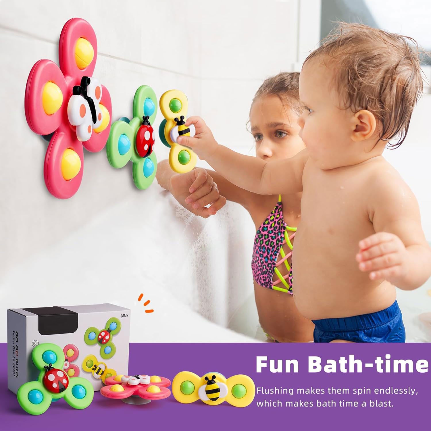 1 Year Old Spinners for Babies 3 Pcs Silicone Suction Cup Sensory Toys Gender Unisex