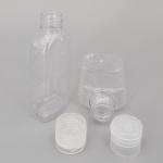 60ml Empty Square Alcohol Disinfection Gel Bottle, PET Plastic Clear Hand