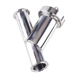 China Sanitary 304 316L Stainless Steel Y Type Strainer Filter with DIN SMS SUS 3A Connection wholesale