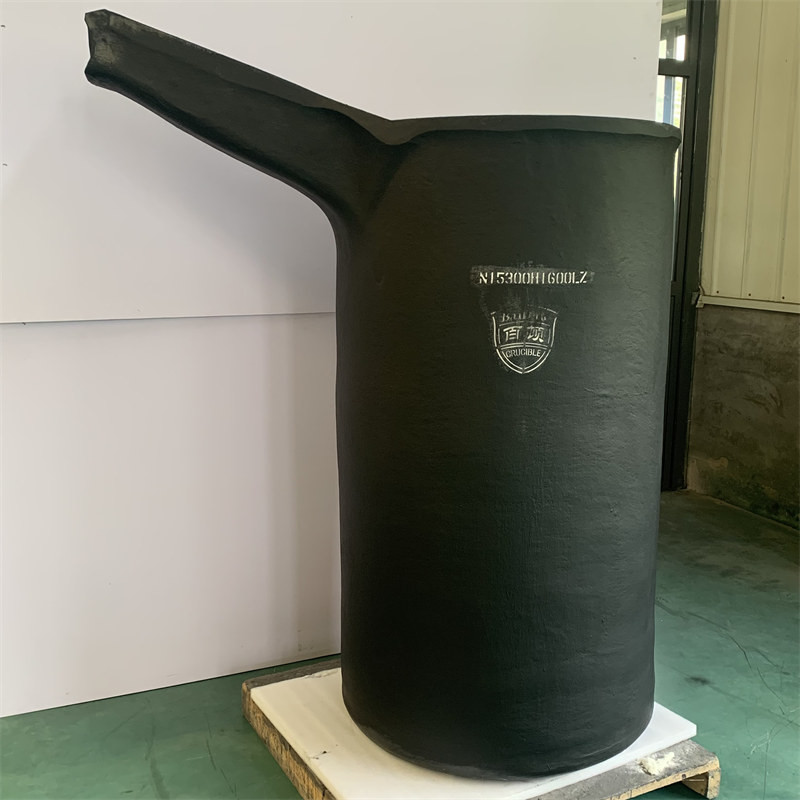 Molten Metal Reliability And Durability Crucible With Pouring Nozzle Metal Melting Silicon Carbide Graphite