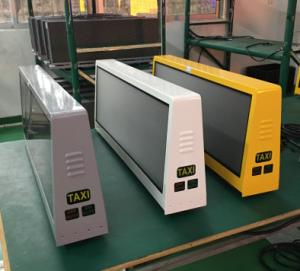 China Wireless Double Side Taxi Top Led Screen GPRS Waterproof Aluminum Frame 12V wholesale
