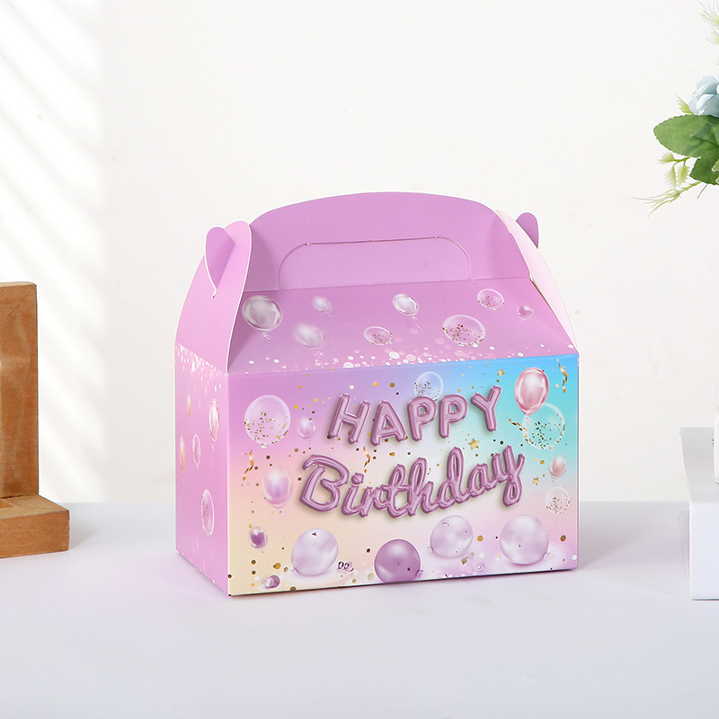 Glitzy Birthday Cake Dessert Box with Art Paper Shopping Bag and Muffin Baking Box