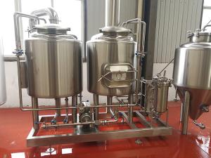 China 300L Small Brewery Equipment Two Vessel Brewing Semi - Automatic Control wholesale