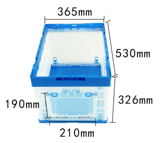 Width Sides Opening Collapsible Plastic Containers Light Weight